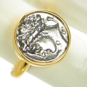 Kenneth Jay Lane KJL Two-tone Coin Ring